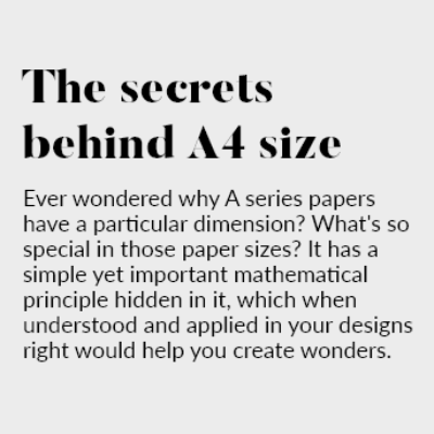 A professional typography sample demonstrating the golden ratio applied to font sizes and layout for visual hierarchy