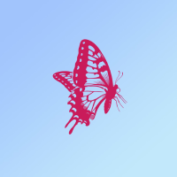 A professional pink butterfly brush design featuring intricate wing details for creative branding and artistic graphic projects