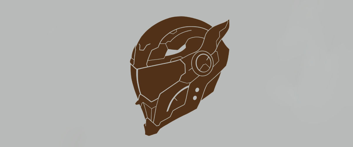 A brown rider helmet brush silhouette on a gray background freebie