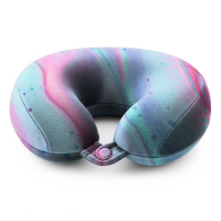 A professional free neck pillow mockup featuring a comfortable travel cushion for airline branding and product presentations