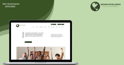 A professional UI UX case study showing a business networking platform web design for Brand Excellence corporate