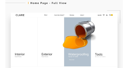A professional UI UX case study showing a wall paint and home color inspiration website for Clare