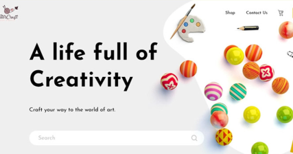 A professional UI UX case study showing an artistic craft store web design for Bettercraft online shop