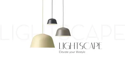 A professional UI UX case study showing a decorative lighting e-commerce web design for Lightscape brand