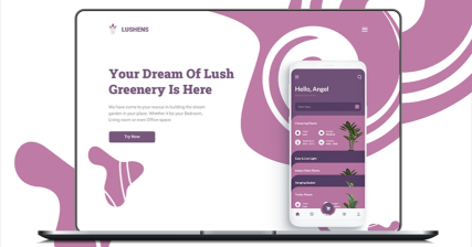 A professional UI UX case study showing a lush greenery and garden services web design for Lushens