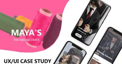 A professional UI UX case study showing a custom tailoring platform mobile app design for Maya Android