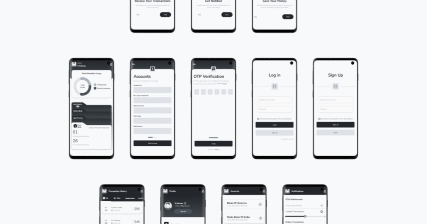 A professional UI UX case study showing a Notify Limit bank transactions and mobile notifications android application