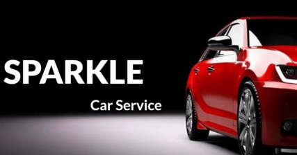 A professional UI UX case study showing a web platform design for Sparkle car service and maintenance