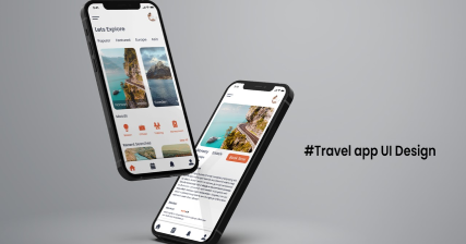 A professional UI UX case study showing a tour and travel booking eCommerce android mobile application design