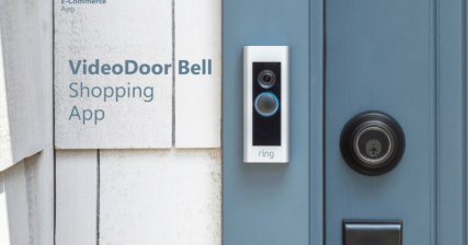 A professional UI UX case study showing a video door bell security platform app design for Android
